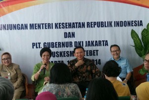 Pantau Layanan Kesehatan, Menkes Kunjungi Puskesmas Tebet Bareng Ahok