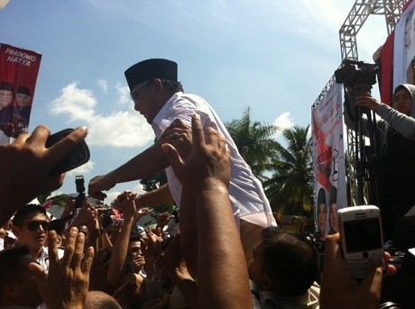 Puja-puji Prabowo untuk SBY Saat Kampanye di Palembang