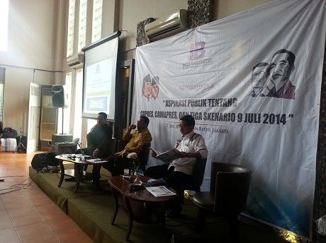 Survei Indo Barometer: Prabowo-Hatta 36,5%, Jokowi-JK 49,9%