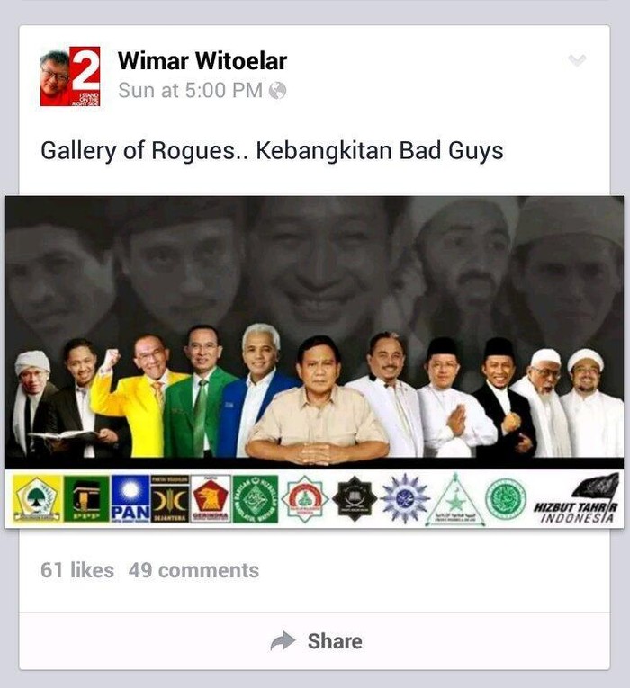 Soal Gallery of Rogue yang Diunggah Wimar, Ini Kata FPI