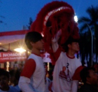 Di Batam, JK Disambut dengan Barongsai