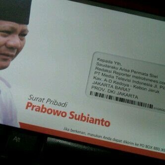 Kirim Surat Cinta ke Pers, Prabowo Janjikan Wartawan Hidup Sejahtera