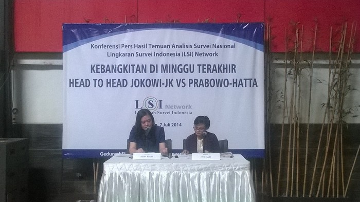 Di 3 Hari yang Menentukan, LSI Denny JA: Jokowi-JK 47,8%, Prabowo-Hatta 44,2%