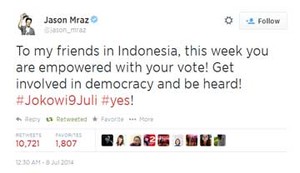Sting, Jason Mraz, Arkarna, Metal Hammer Dukung Jokowi