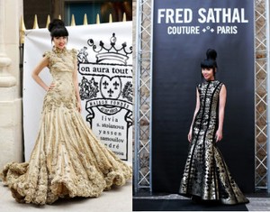 Sosialita Dunia Ini Pakai Gaun Tex Saverio Saat Nonton Fashion Show di Paris