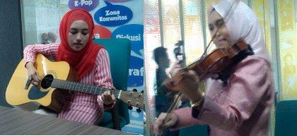 Menakjubkan 30 Gambar Kartun Hijab Pegang Gitar  Gambar  