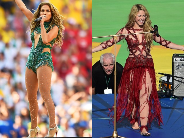 Kostum Seksi Jennifer Lopez vs Shakira di Piala Dunia 2014