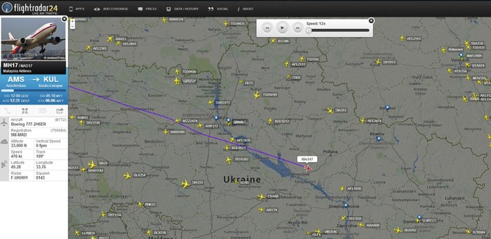 Ini Penampakan Posisi Terakhir MH17 di Radar Sebelum Diroket
