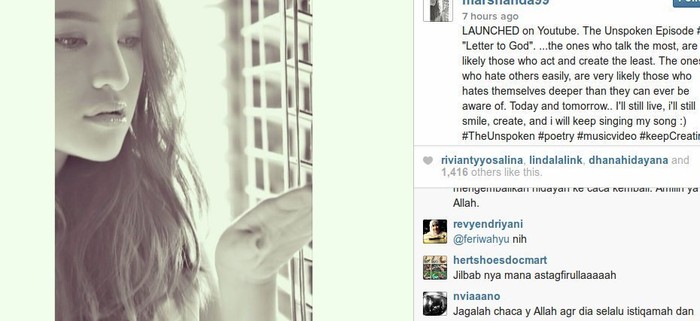 Video Marshanda Tanpa Hijab Dibuat 2 Bulan yang Lalu