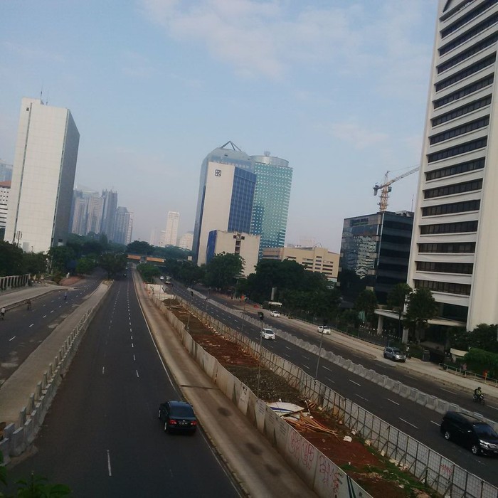 Beginilah Lengangnya Jalan Protokol Jakarta saat Lebaran