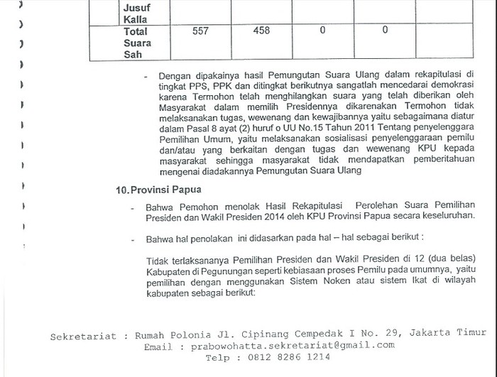 Tim Prabowo-Hatta Gugat Sistem Noken, KPU: Jangan Klaim Saja!
