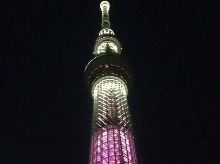 Centil, di Malam Hari Tokyo Skytree Berwarna Pink!