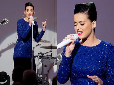 Anggunnya Katy Perry Bergaun Biru