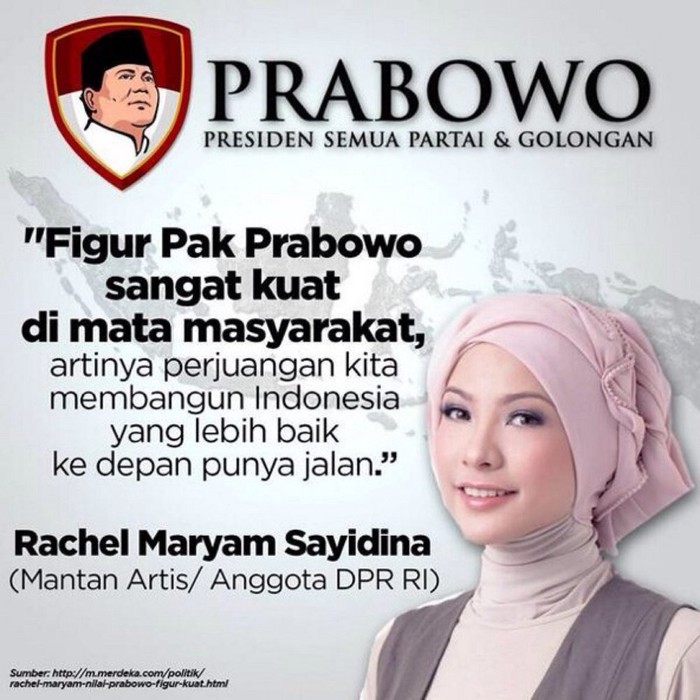 Rachel Maryam: Capres yang Legowo, Capres Loyo