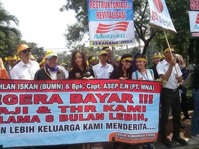 Demo 4 Jam di Kemenkeu, Karyawan Merpati Pulang Tangan Hampa