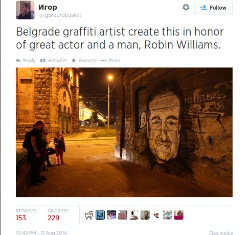 Mural Duka Robin Williams Muncul di Serbia