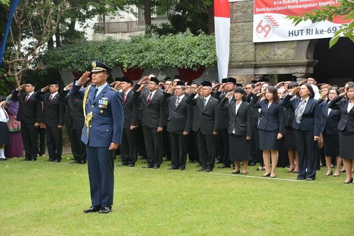 Mantan PM Fukuda Hadiri Upacara HUT RI Ke-69 di Tokyo