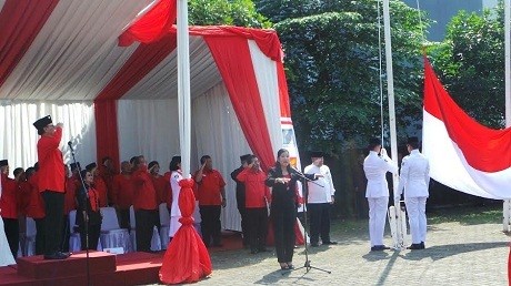 Upacara HUT RI di Lenteng Agung, Mega Ditemani Petinggi PDIP