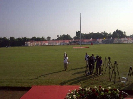 Petinggi Koalisi Merah Putih Temani Prabowo Upacara di NPC Cibinong