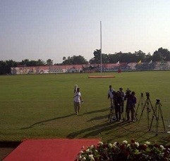 Petinggi Koalisi Merah Putih Temani Prabowo Upacara di NPC Cibinong