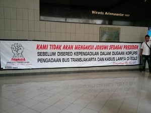 Spanduk Tolak Jokowi Muncul di Acara Prabowo-Hatta di Bandung