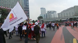 Massa Prabowo-Hatta di Bundaran HI Mulai Bergerak ke MK