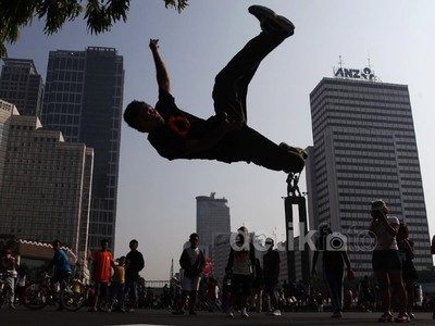 Workout Embassy Aksi di Car Free Day