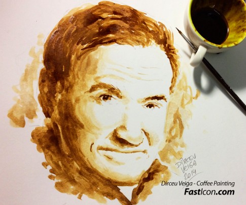 Melukis Robin Williams dengan Kopi
