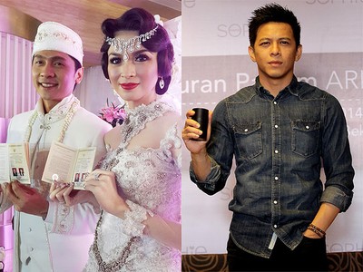 Foto-foto Pernikahan Donita dan Adi, Ariel Kembali Berambut Hitam