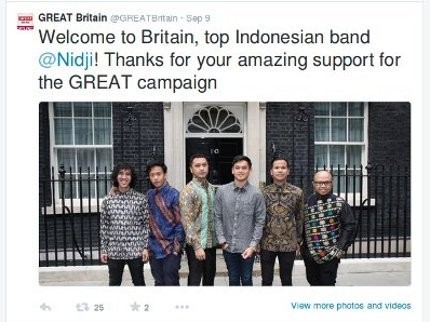 Ciee, Nidji Dapat Kicauan dari Pemerintah Inggris