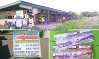 Pedagang kaki lima di dermaga dan tiket masuk Pedagang kaki lima di dermaga dan tiket masuk