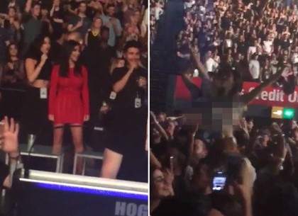 Fans Wanita Topless di Konser Kanye West, Kim Kardashian Tertawa