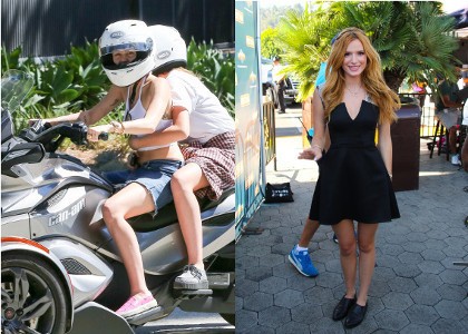 Miley Cyrus Bergaya Biker, Bella Thorne Cantik Bergaun Hitam