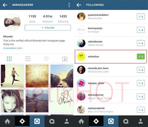 Cie... Sehun EXO Di-follow Miranda Kerr di Instagram!