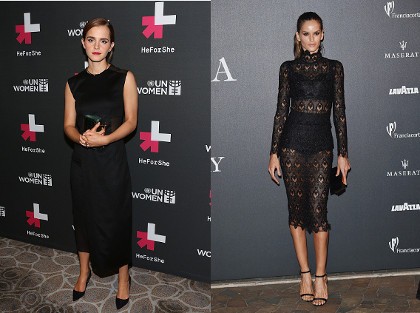 Pretty in Black Emma Watson, Izabel Goulart Seksi Bergaun Menerawang