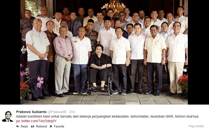 Prabowo Kumpulkan Koalisi Merah Putih di Hambalang, Hatta Absen