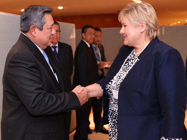 Presiden SBY Bertemu PM Norwegia Erna Solberg