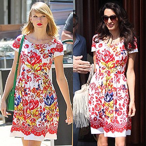 Siapa Lebih Cantik dengan Dress Floral Rp 10 Juta Ini, Taylor Swift atau Amal Alamuddin?