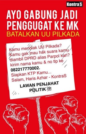 Ajak UU Pilkada Dibawa ke MK, KontraS: Rakyat Kecewa dengan Putusan DPR