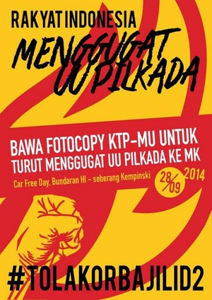Netizen Ajak Kumpulkan Fotokopi KTP di CFD untuk Gugat UU Pilkada ke MK