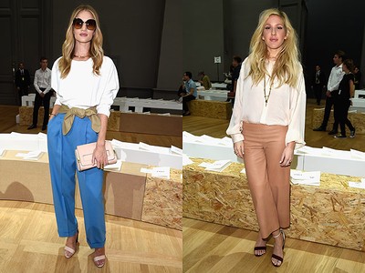 Rosie Huntington-Whiteley dan Ellie Goulding di Paris Fashion Week