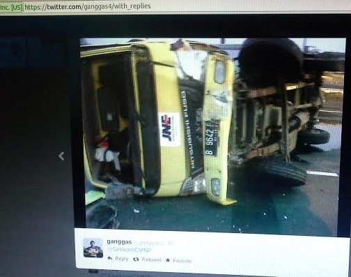 Ini Posisi Truk Pecah Ban yang Menyebabkan Sopir Tewas