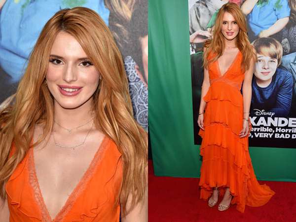 Gaun Oranye Bella Thorne Gaun Oranye Bella Thorne
