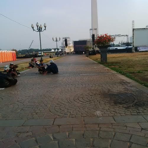 Jelang Syukuran Rakyat, Pagi ini Aktivitas di Monas Masih Normal
