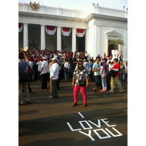 A New Hope, Seni Lakban Andi Rharharha di Depan Istana Negara