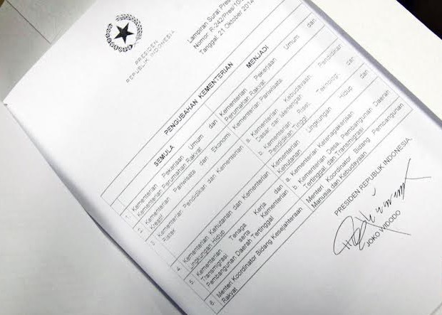 Ini Surat Perubahan Kementerian yang Dikirim Jokowi ke DPR