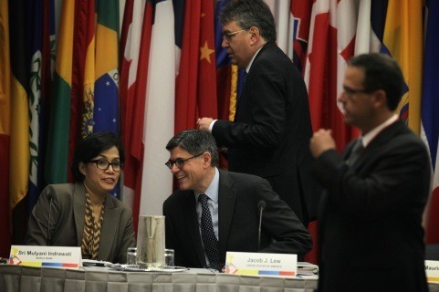 Saat Sri Mulyani Duduk Sejajar Dengan Bos IMF dan Menkeu AS
