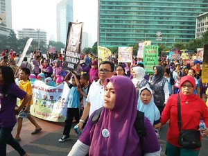 Kampanye Stop Kekerasan Anak, Ratusan Anak Berdemo di Bundaran HI