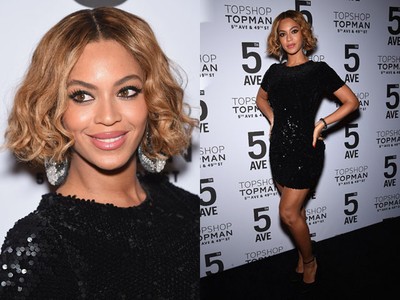 Gaya Simple Beyonce dengan Dress Mini Hitam