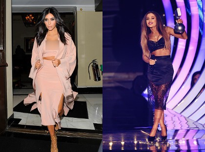 Kim Kardashian Pamer Belahan Dada, Ariana Grande Seksi Berbusana Menerawang